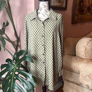 SHEIN Argyle Print Drop Shoulder Blouse and Wide Leg Pants  Size L